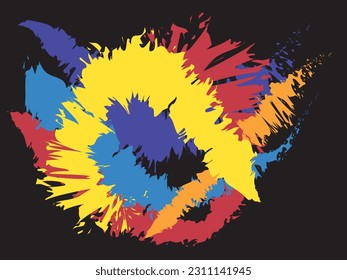 ilustración vectorial de pincel circular de color brillante