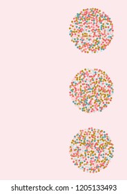 Bright colored dots in the style of memphis. Template in pastel colors with circles for covers, flyers, paper.