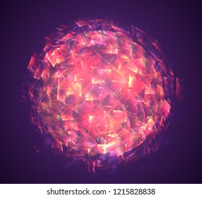 a bright colored energy stream swirling against a dark background. vector abstract concept