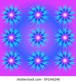 Bright colored flowers on a gradient background.