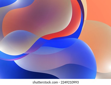 Bright colored fluid. Abstract 3d background. Liquid paints. Banner or sign design. Vector illustration