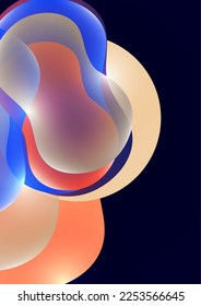 Bright colored fluid. Abstract 3d background. Liquid paints. Banner or sign design. Vector illustration