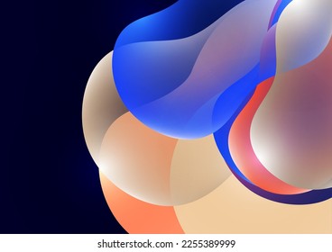 Bright colored fluid. Abstract 3d background. Liquid paints. Banner or sign design. Vector illustration