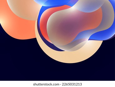 Bright colored fluid. Abstract 3d background. Liquid paints. Banner or sign design. Vector illustration