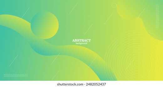 Bright colored fluid abstract background with green gradient color combination. Soft colors and lines overlay on the background. Eps10 vector