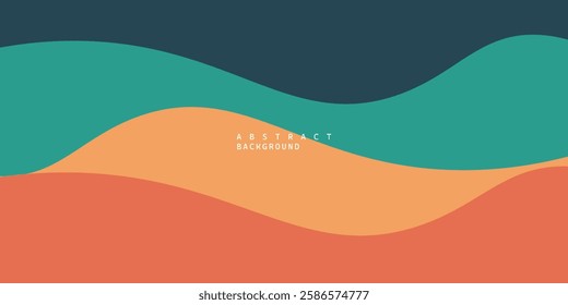 Bright colored fluid fluid abstract background with orange and green gradient color combination. Eps10 vector