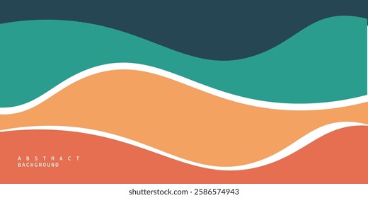 Bright colored fluid fluid abstract background with orange and green gradient color combination. Eps10 vector