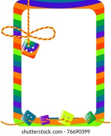 bright colored frame with little buttons