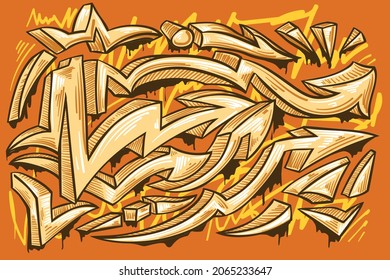 Bright Colored Funky Abstract Graffiti Arrows Background