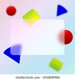 
Bright colored geometric shapes and map.Glassmorphism effect.