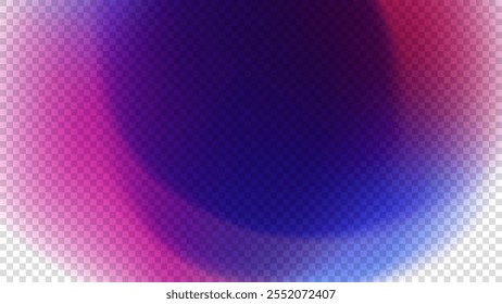 Bright colored gradients. Circle shape. Transparent background. Blurred colors overlay graphic design. Vector illustration.