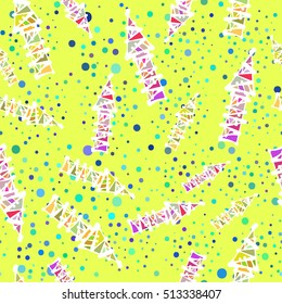 Bright colored hand drawn arrows, lines. Vector seamless pattern.