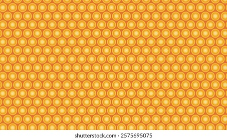 Bright colored hexagon geometric pattern. Orange honeycomb vector pattern