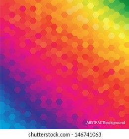 Bright Colored Hexagonal Honeycomb Abstract Background - Vector EPS10