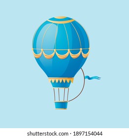 bright colored hot air balloon illustration on colored background