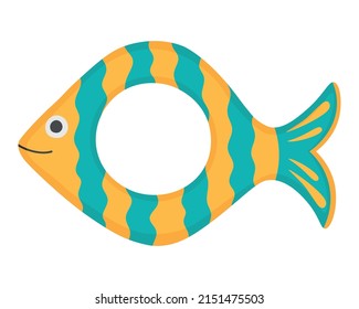 Bright, colored inflatable ring for safe swimming. Doodle flat clipart. All colors are repainted.