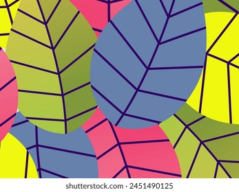 Bright colored leaf background.Leaf vector illustration.
