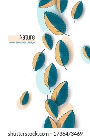 Bright colored leaves on white. Creative abstract background for your design. Vector illustration