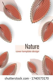 Bright colored leaves on white. Creative abstract background for your design. Vector illustration