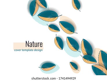 Bright colored leaves on white. Creative abstract background for your design. Vector illustration