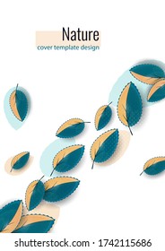 Bright colored leaves on white. Creative abstract background for your design. Vector illustration