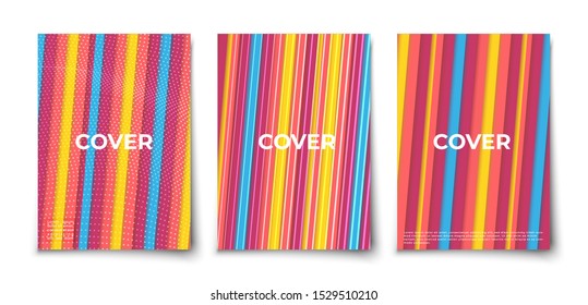Bright colored lines minimal geometric abstract background. Business presentation template. Mockup vector