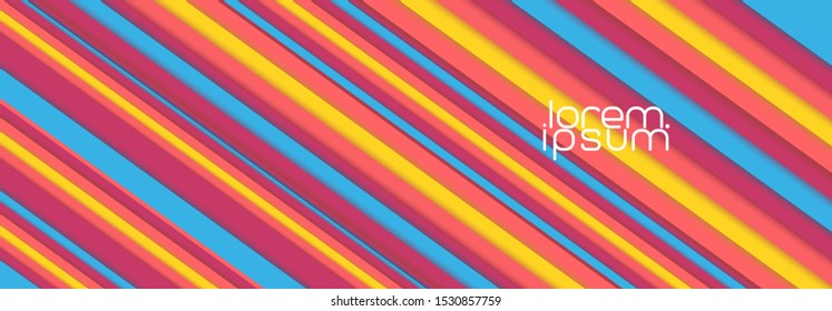 Bright colored lines minimal geometric abstract background. Business presentation template. Mockup vector