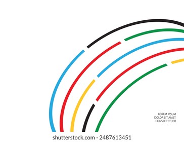 Líneas de colores brillantes sobre un fondo blanco.