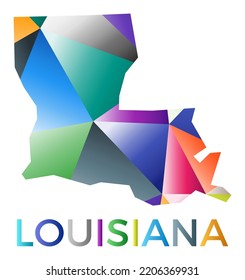 Bright colored Louisiana shape. Multicolor geometric style US state logo. Modern trendy design. Creative vector illustration.