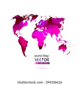 bright colored map of the world on a white background. Vector