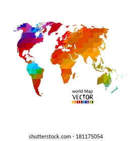 Bright Colored Map World Vector Stock Vector (Royalty Free) 181175054 ...