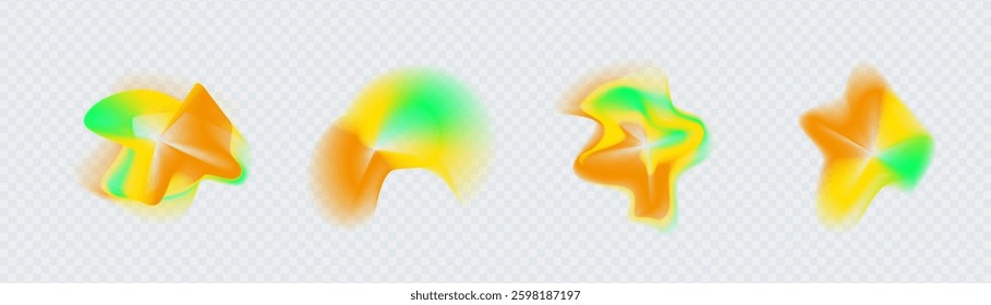 Bright colored pattern elements in the form of curls on a transparent background. Set of color abstract wave design element.