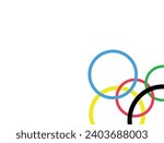 Bright colored rings on a white background. Abstraction. Simple background