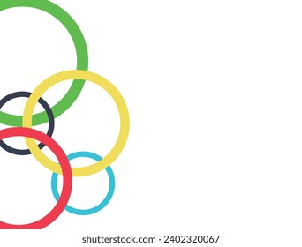 Bright colored rings on a white background. Abstraction. Simple background