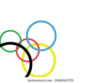 Bright colored rings on a white background. Abstraction. Vector