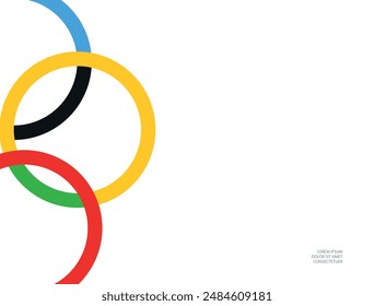 Bright colored rings on a white background.