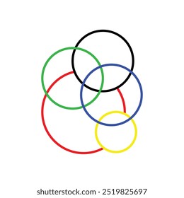 Bright colored rings on a white background. Abstract colored rings for design. Abstract bright background for design. Vector illustration. Eps file 98.