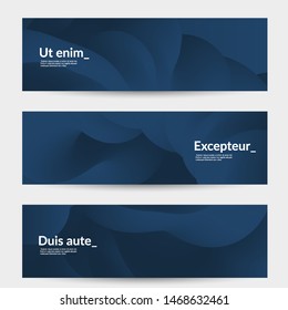 Bright colored sale advertisement templates with liquid shape. Fluid gradient color banners set. Creative 3D blend shapes dynamic composition. Layered isolated vector background. 