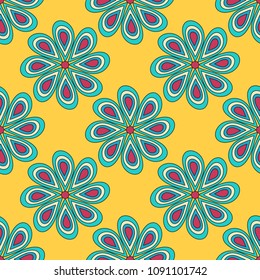 bright colored seamless abstract floral pattern for your design quality illustration