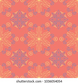 Bright colored seamless background. Red yellow and blue background for wallpapers, textile and fabrics