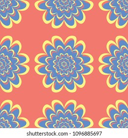 Bright colored seamless background. Red yellow and blue background for wallpapers, textile and fabrics