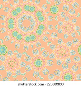 Bright colored seamless tender pattern with flowers