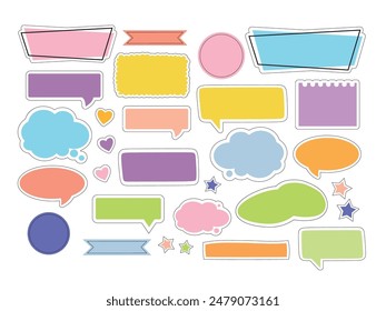 Bright colored speech bubbles for expressions. Bright dialogue clouds pack