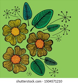 bright colored summer floral pattern for phone cover or background case