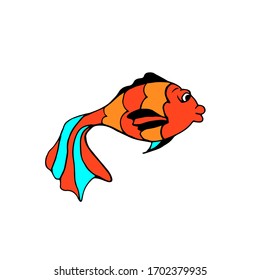 Bright colored tropical fish. Vector illustration