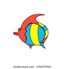 Peces tropicales de colores vivos. Ilustración del vector