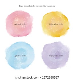 Bright colored watercolor circle objects