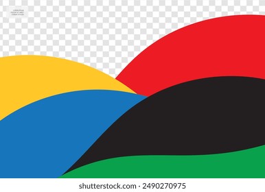 Bright colored waves on a transparent background.