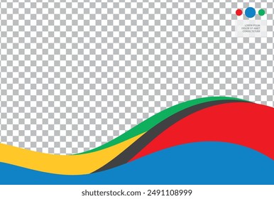 Bright colored waves on a transparent layer.