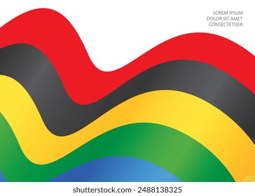 Bright colored waves on a white background.